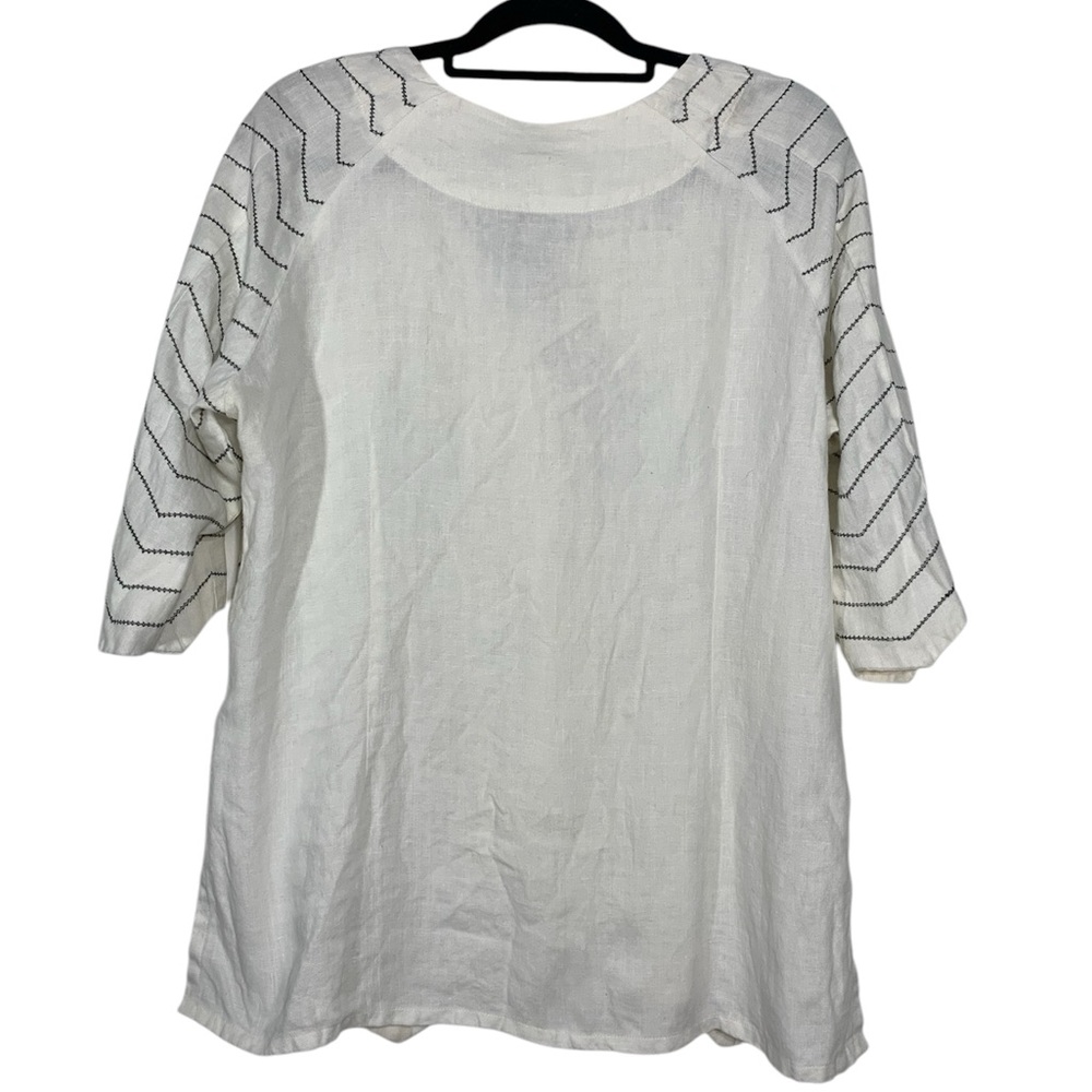 JSONG Collection Linen Button Front Tunic Top Size 14 - Picture 2 of 7